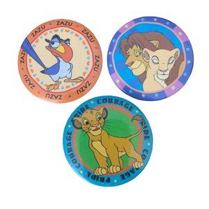 Vintage 90s Lion King Pins Buttons Zazu Simba Disney Pinback